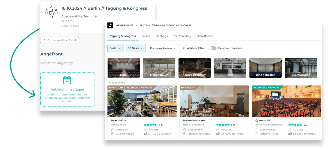 Tagungshotels, Eventlocations & Dienstleister suchen